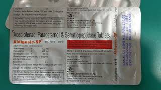 Aceclofenac Paracetamol and Serratiopeptidase Tablets Uses  Aldigesic SP Tablet [upl. by Eiluj]