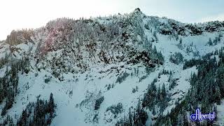 Drone at Snoqualmie Pass Summit at Snoqualmie Early Season Snow [upl. by Nobell]