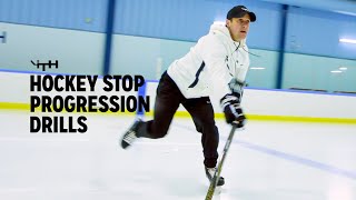 Hockey Stop Progression Drills  iTrain Hockey [upl. by Aubree]