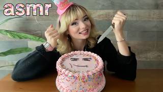 ASMR eating birthday cake [upl. by Arihat5]