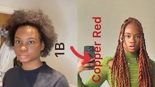 HOW TO DYE YOUR HAIR GINGERCOPPER RED CREME OF NATURE 4C HAIR KINGKENNIE [upl. by Yelknirb]