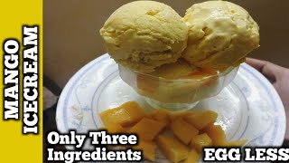 Homemade Mango Icecream  Only Three Ingredients  Kashmiri food [upl. by Bendicty]