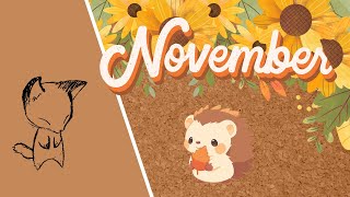 Scrapbooking ASMR l November Part Diary l No Talking with my cat 🐈 [upl. by Rotceh]