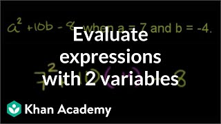 Example Evaluating expressions with 2 variables  Algebra I  Khan Academy [upl. by Sitto]