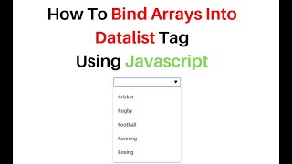 Bind and Search Arrays With HTML Datalist Javascript Dropdown Datalist Search [upl. by Nanci]