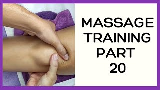 Massage training part 20 Shin and knee massage [upl. by Assilym]