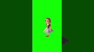 Eye blinking cartoon girl green screen video [upl. by Annovaj]