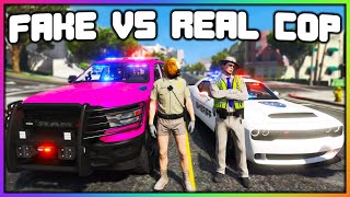 GTA 5 Roleplay  FAKE COPS STEAL CARS  RedlineRP [upl. by Whiney]