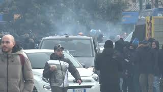 TorinoNapoli LIVE ultras napoletani arrivano in corteo 🙌🔥 [upl. by Tillford]