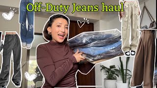 OffDuty Jeans amp Pants Haul😍 Korean baggy pants🫶Try on haul😍Honest review🫰Gangtok Sikkim❤️ [upl. by Anilorak96]