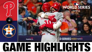 Phillies vs Astros World Series Game 1 Highlights 102822  MLB Highlights [upl. by Henderson224]