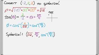 Converting to Spherical Coordinates Point Ordered Triple and a Sphere [upl. by Ennaillij873]