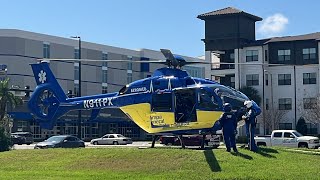 Aeromed 4 taking off from Manatee Memorial Hospital [upl. by Kahler]