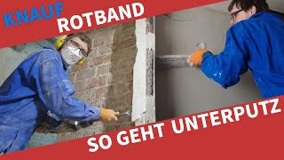 🧱 Wand verputzen mit Knauf Rotband 5 Schritte Anleitung zum Auftragen als Unterputz [upl. by Bridie]