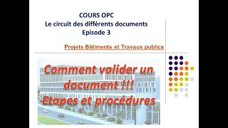 Cours OPC ép 3 Circuits de validation de documentOrdonnancement pilotage coordinationProjets BTP [upl. by Guerin]