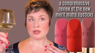 A COMPREHENSIVE REVIEW OF THE MERIT MATTE SIGNATURE LIPSTICK  SWATCHES  COMPARISONS [upl. by Carolin587]