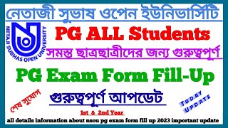 NSOU PG Exam Form FillUp Important Update 2024 [upl. by Jankell]