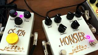 Jetter GS 124 and Monster Overdrive Pedals with Les Paul and Quilter 101 mini reverb [upl. by Uzzial]