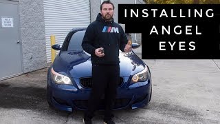 Bmw E60 5 series headlight removal  Lux angel eye review amp install [upl. by Oinimreh210]