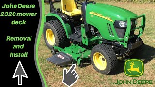 John Deere 2320 mower deck removal and install [upl. by Keeton910]