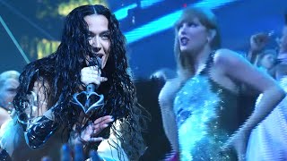 Taylor Swift ROCKS OUT to Former Rival Katy Perrys VMAs Performance [upl. by Romola]