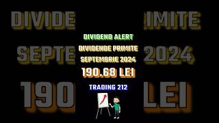 Dividende Septembrie 2024 bursa trading actiuni stocks investitorii dividende [upl. by Betthezul553]