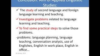 Applied linguistics An overview lecture series 1 TU [upl. by Ainnos]