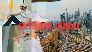 Sky View Observatory Downtown Dubai  Glass Slide amp Walk on sky edge [upl. by Anoik442]