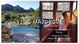 VLOG MAJORQUE 2  Excursion en bus tram et train dépoque Aquarium Atelier des Lumières à Paris [upl. by Ldnek]