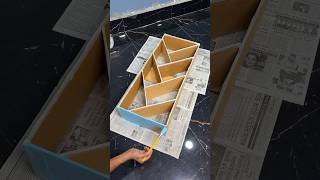 DIY Bookshelf Craft using Cardboard short youtubeshort reel viral diycrafts bookshelf books [upl. by Ahsenauj351]