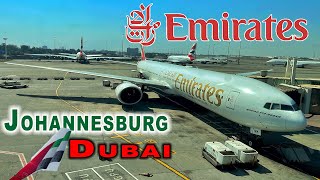 8 HOURS on EMIRATES Flight EK 762  Johannesburg to Dubai Boeing 777300ER [upl. by Tiny571]