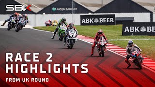 HIGHLIGHTS from Race 2 at Donington Park 🎩  2024 UKWorldSBK 🇬🇧 [upl. by Perzan]