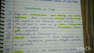 Characteristics of FUNGI Msc and bsc botany notes botanynotes mycology [upl. by Wylma]