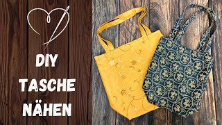 DIY Stofftasche mit Innentasche amp Henkel nähen  Nähanleitung  Nähanfänger [upl. by Gross]