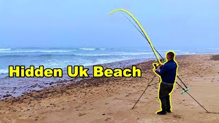 Fishing a Wild HIDDEN UK Beach Catching a Surprise FISH [upl. by Aisat]