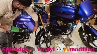 Hero Splendor vinyl wrapping Splendor full modify 💥 [upl. by Yesrod]