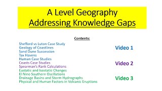 A Level Geography  Addressing Knowledge Gaps Part 3 [upl. by Erinna70]