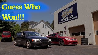 VOLVO V70R VS CHEVY COBALT SS Roll Race [upl. by Resneps]