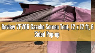 Review VEVOR Gazebo Screen Tent 12 x 12 ft 6 Sided Popup Camping Canopy Shelter Tent with Mesh Wi [upl. by Olivann]