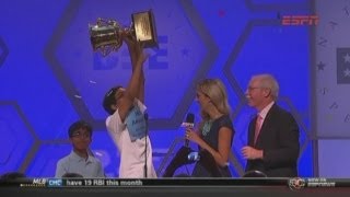 Spelling Bee New York teen Arvind Mahankali wins US spelling bee with knaidel [upl. by Rolecnahc303]