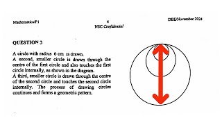 Geometric Sequence Grade 12 November 2024 Area  48π [upl. by Hairakcaz]