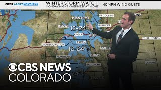 Big snow across Colorados high country Denver expected to see accumulating snow Wednesday [upl. by Nauwaj535]