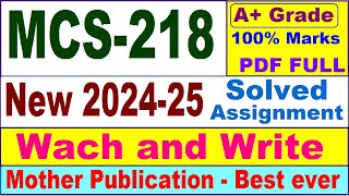 MCS 218 solved assignment 202425  mcs 218 solved assignment 2025  mcs218 202425 [upl. by Aniaj]