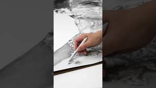 Graphite Pencil Drawing in 4K hyperrealism portrait drawing hyperrealism shorts [upl. by Ennahs418]