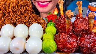 ASMR BLACK BEAN NOODLES SOFT BOILED EGGS CHICKEN LOLLIPOP MASSIVE Eating Sounds [upl. by Tterag]