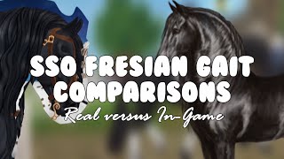 Jorvik Friesian vs Real Friesian Gait Comparisons 2020  SSO VS REAL LIFE [upl. by Weinstein]