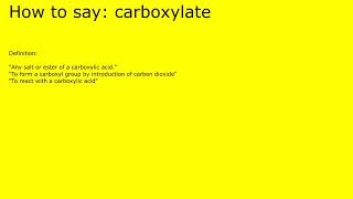 How to pronounce carboxylate by british speaker [upl. by Edak]