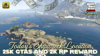 GTA Online • Daily Shipwreck location • 8 December 2024 • 25K GTA and 2K RP reward • 🛶🗃💵 [upl. by Cleary]