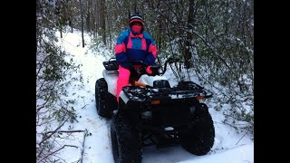 Pathfinder Electric ATV Snow Trail Riding [upl. by Llyrehc]