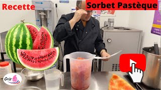 Recette sorbet à la pastèque glace italienne pastèque ou gelato [upl. by Ainevuol499]